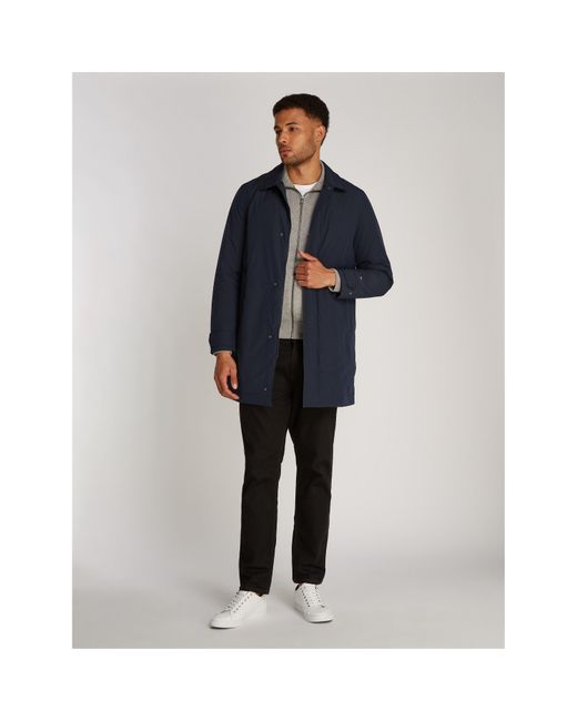 Tommy Hilfiger Blue Packable Water-Resistant Lightweight Trench Coat for men