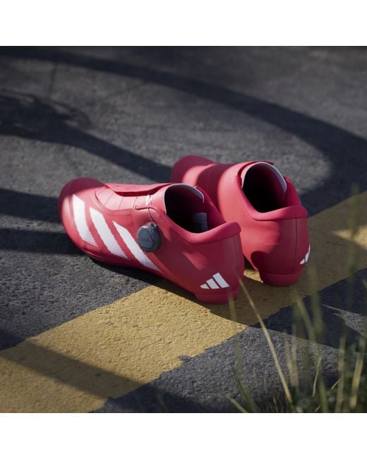 Adidas Red Tempo Stripes Boa Road Cycling Shoes for men