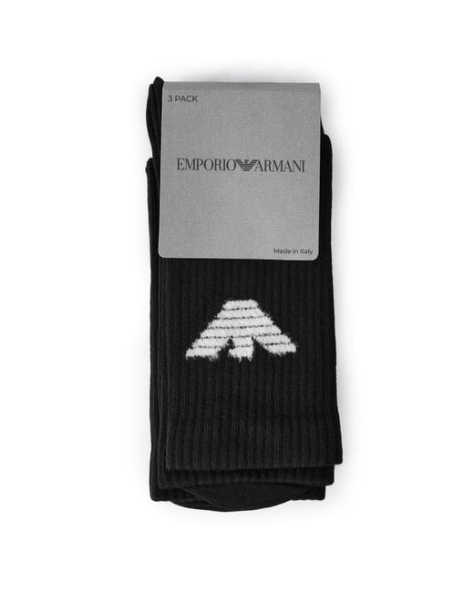 Emporio Armani Black Emporio 3Pk Egle Sck Sn64 for men