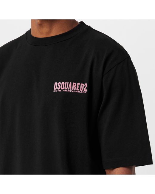 DSquared² Black Loose Fit Oversized T-Shirt for men