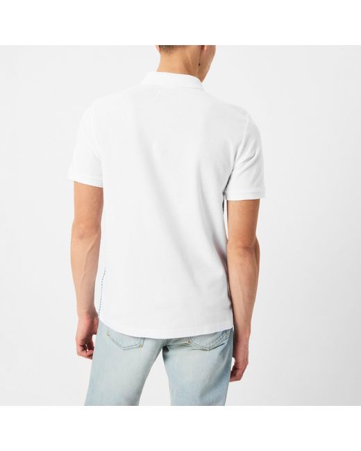 Original Penguin Blue Jacquard Short Sleeve Polo Shirt for men