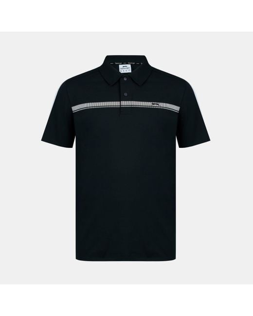Slazenger 1881 Black Slagenzer Golf Short Sleeve Performance Polo Shirt for men