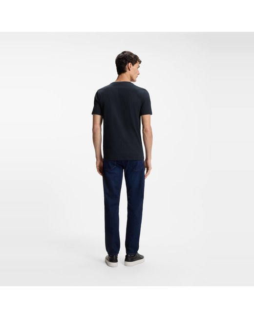 Boss Blue Tales T-Shirt With Logo Patch Premium Cotton for men