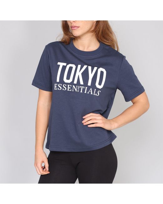 Blank Essentials Blue Tokyo Cotton Short Sleeve Oversized Fit T-Shirt