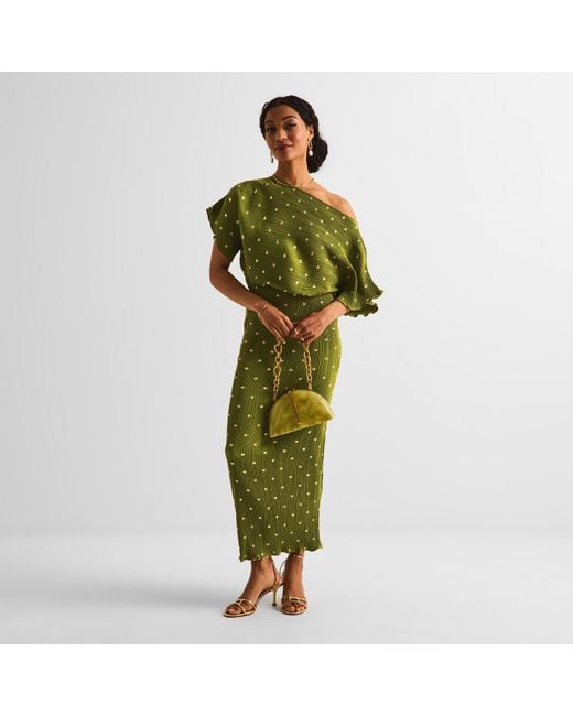 Never Fully Dressed Green Tilly Plisse Maxi Dress