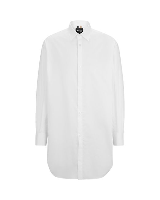 Boss White Plain Long-Sleeve Shirt for men