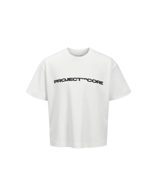 Jack & Jones White Regular Fit Crew Neck T-Shirt for men