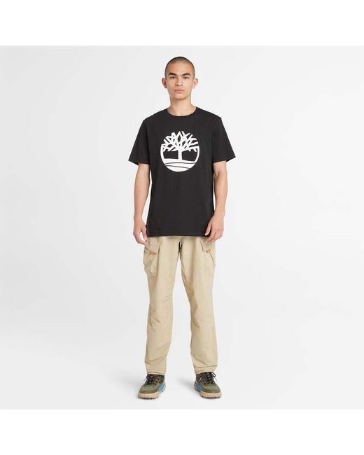 Timberland Black Northwood Tree Logo Short Sleeve T-Shirt for men
