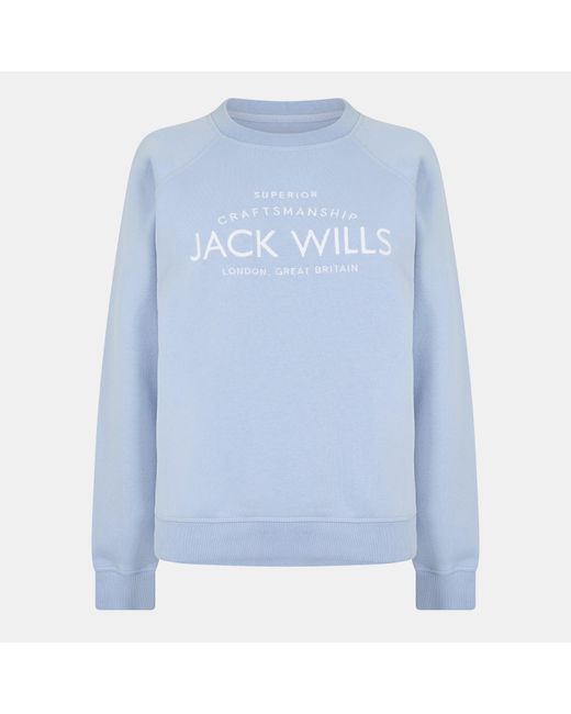 Jack Wills Blue Hunston Graphic Crew Neck Sweatshirt