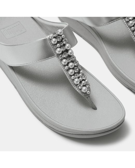 Fitflop White Fino Pearls & Crystal Sandals