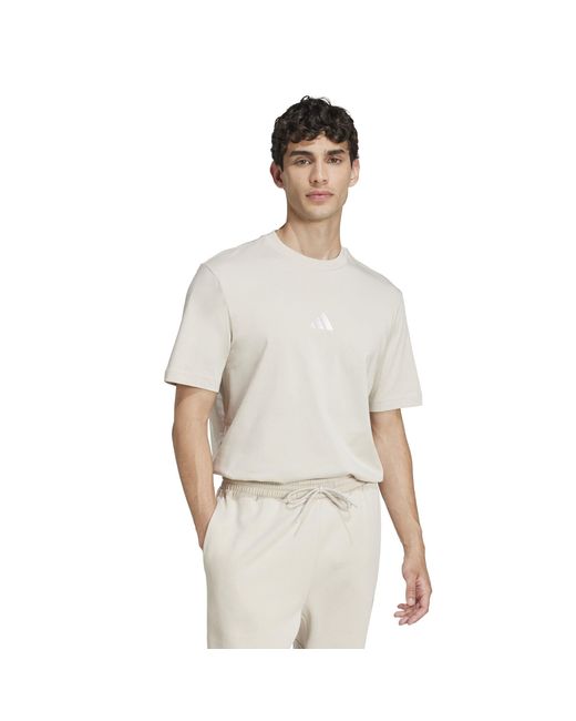 Adidas White Essentials Single Jersey Logo T-Shirt for men