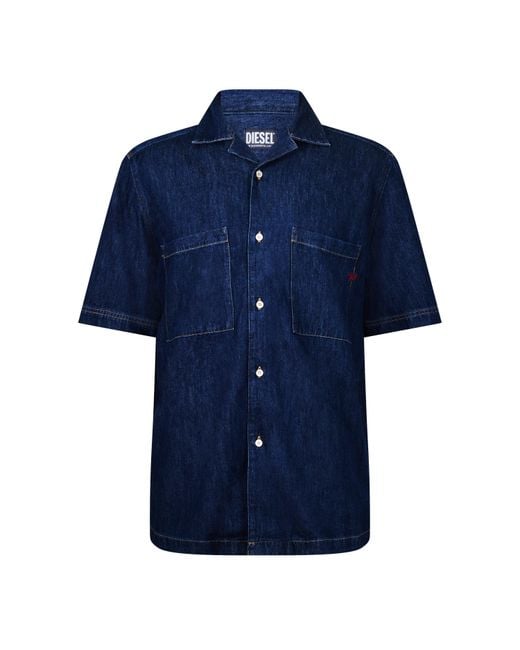 DIESEL Blue D-Paroshort Plain Shirt for men