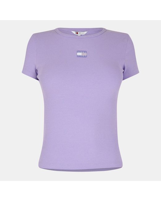 Tommy Hilfiger Purple Tj Badge Rib Regular Fit T-Shirt