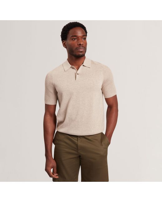 Ted Baker Natural Short Sleeve Polo Shirt for men