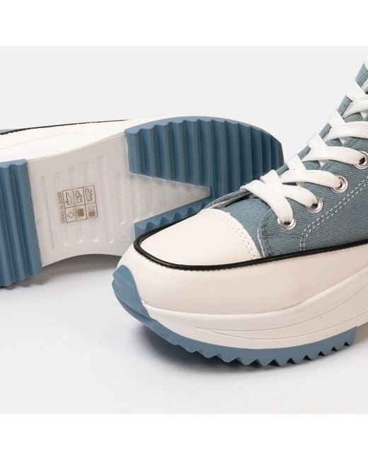 Firetrap Blue Platform Hi Top Ladies Trainers