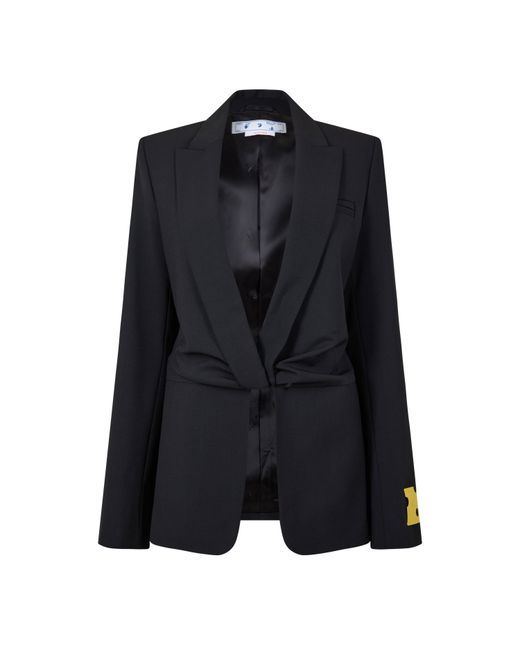 Off-White c/o Virgil Abloh Black Duchesse Twisted Duchesse Fabric Suit Jacket