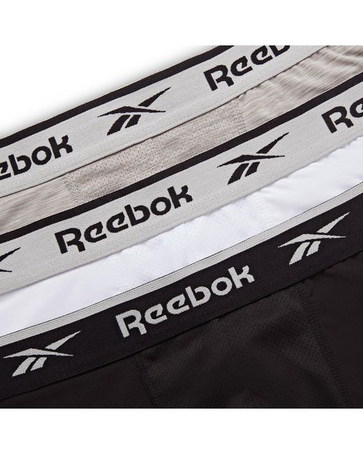 Reebok Gray 3 Pack Performance Boxer Shorts for men
