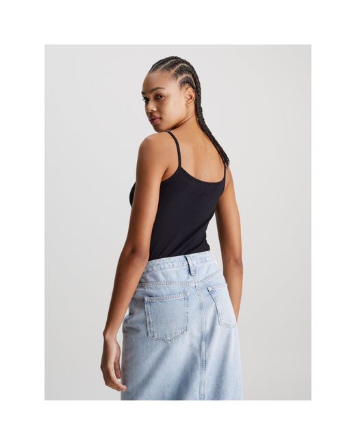 Calvin Klein Blue Monologo Strappy Tank Top