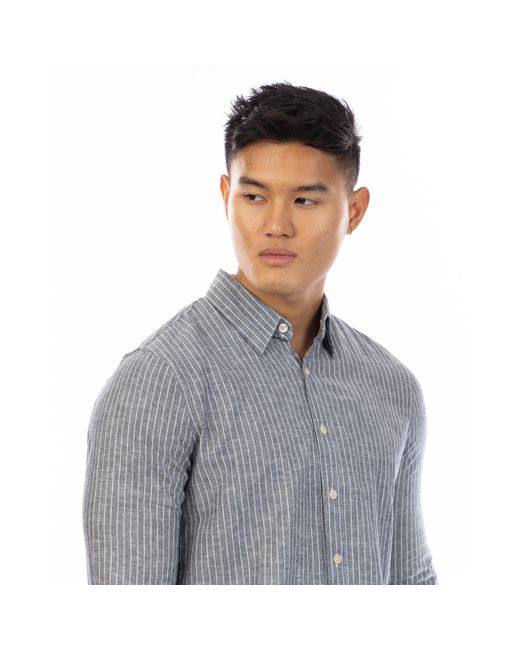 Peter Werth Gray Cotton Long Sleeve Plain Shirt for men