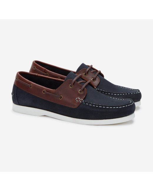 Jack Wills Blue Leather Boat Shoes for men