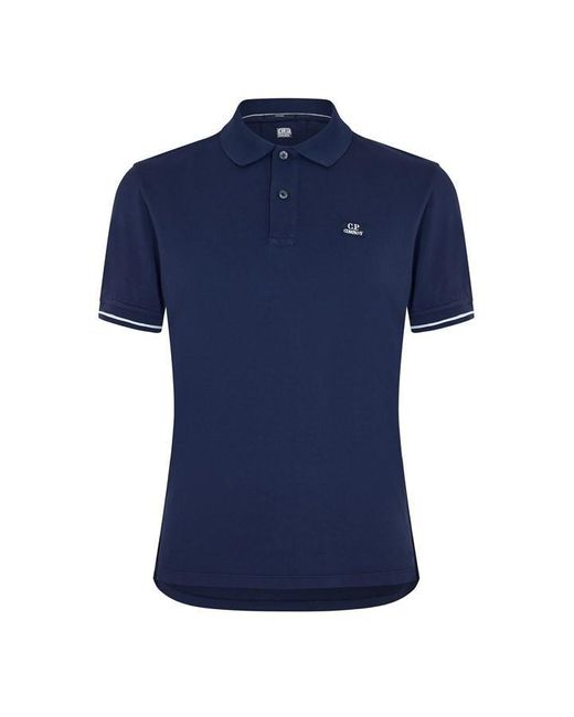 C P Company Blue Piquet Polo Shirt for men