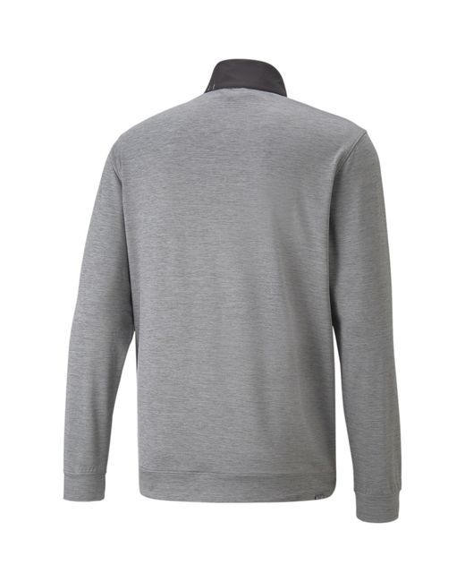 PUMA Gray Cloudspun Zip Pullover for men