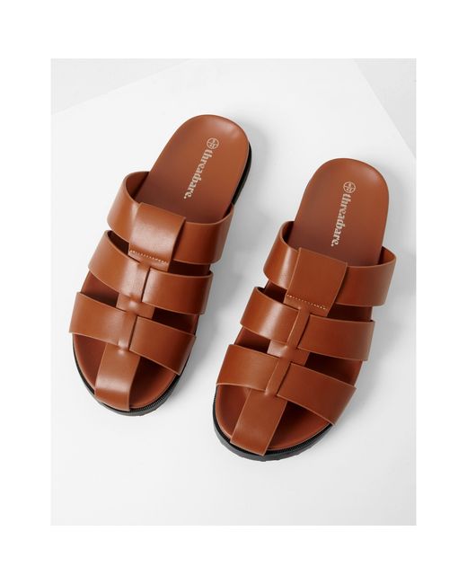 Threadbare Brown Abel Flat Sandals for men