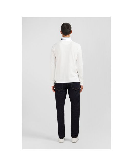 Eden Park White Stretch Pima Cotton Polo for men