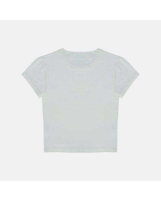 Jack Wills Blue Graphic Cotton Short Sleeve Crew Neck Print Crop Top