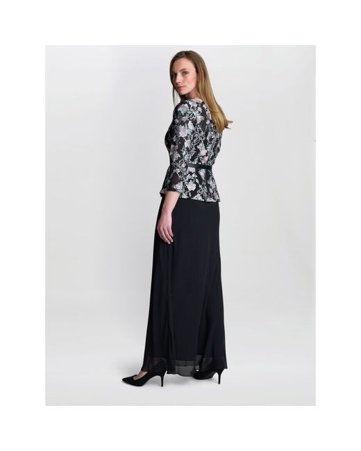 Gina Bacconi Blue Bernice Chiffon Maxi Skirt