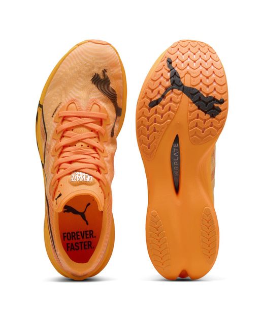 PUMA Orange Deviate Nitro Elite 3 Road Running Shoes for men