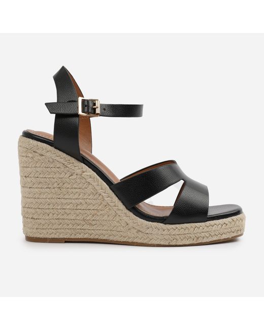 Where's That From Metallic Pu Wide-Fit Pu Sansa Wedge Shoes