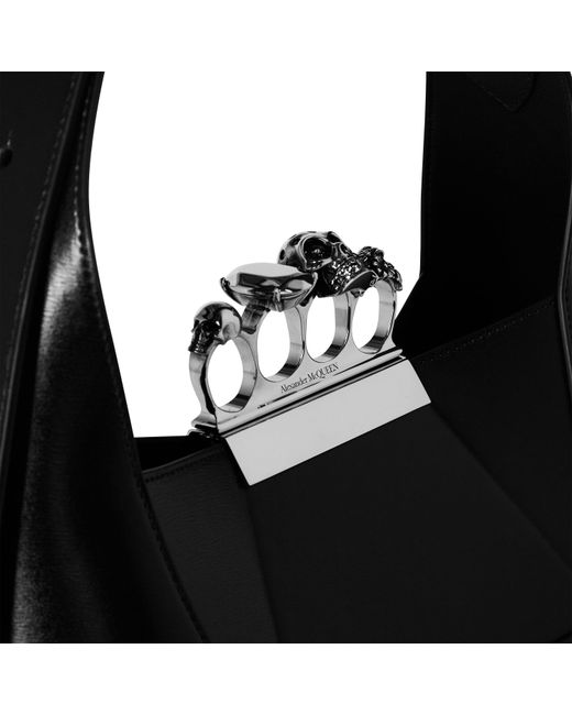McQueen Black Jewelled Hobo Bag