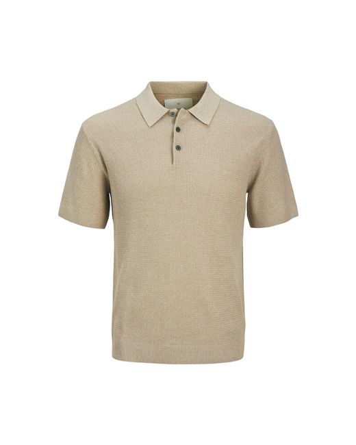 Jack & Jones Natural Jack & Jones Premium Knitted Polo for men