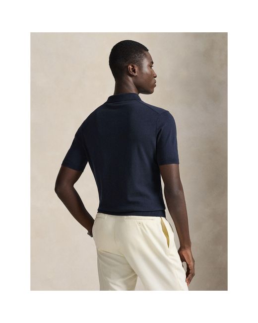 Polo Ralph Lauren Blue Web Stripe-trimmed Cotton-piqué Polo Shirt for men