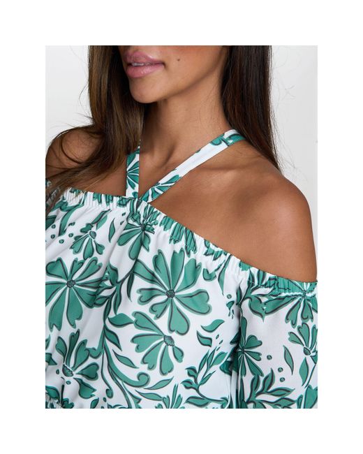 Gina Bacconi Blue Ryan Off Shoulder Midi Dress