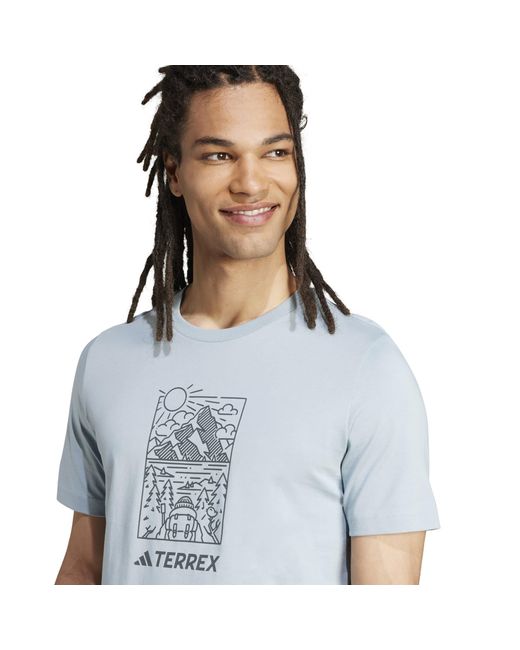 Adidas Blue Terrex Graphic T-Shirt for men