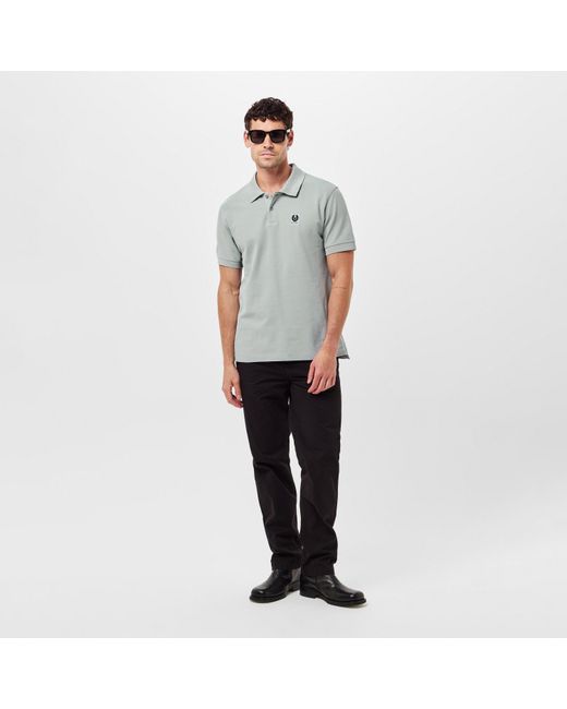 Belstaff Gray Cotton Pique Polo for men