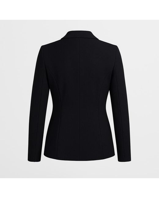 I Saw It First Black Crepe Button Long Sleeve Blazer