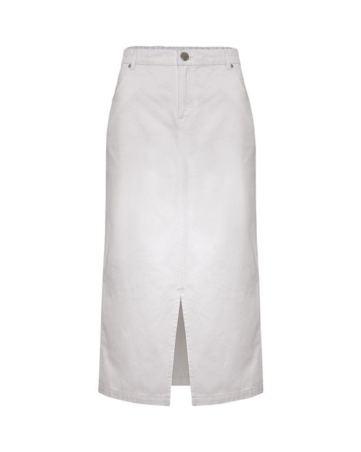 Phase Eight White Aubrey Denim Midi Skirt