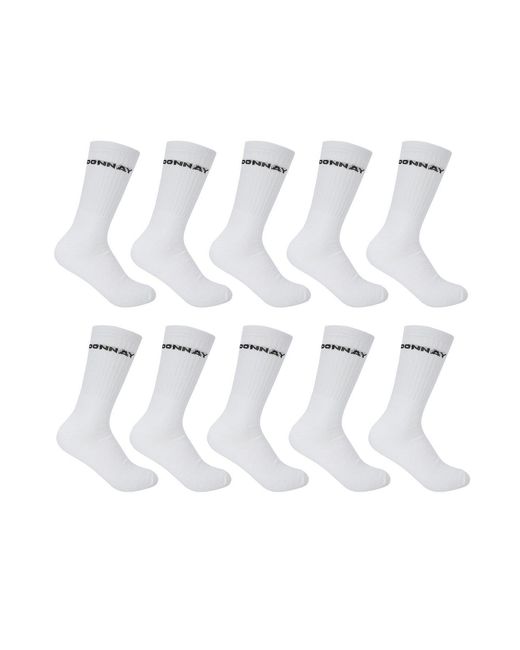 Donnay White 10 Pack Quarter Socks