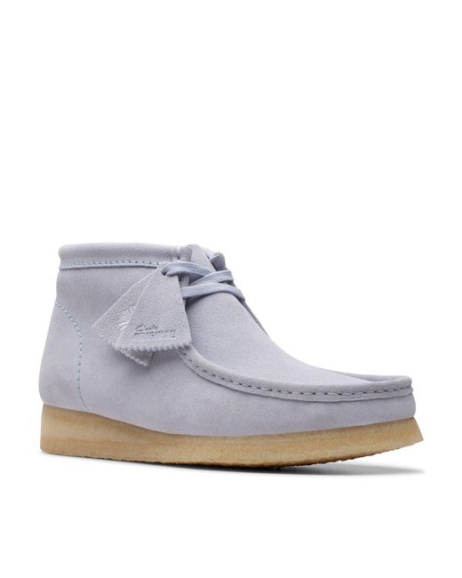 Clarks Gray Wallabee Suede Flat Ankle Boot for men