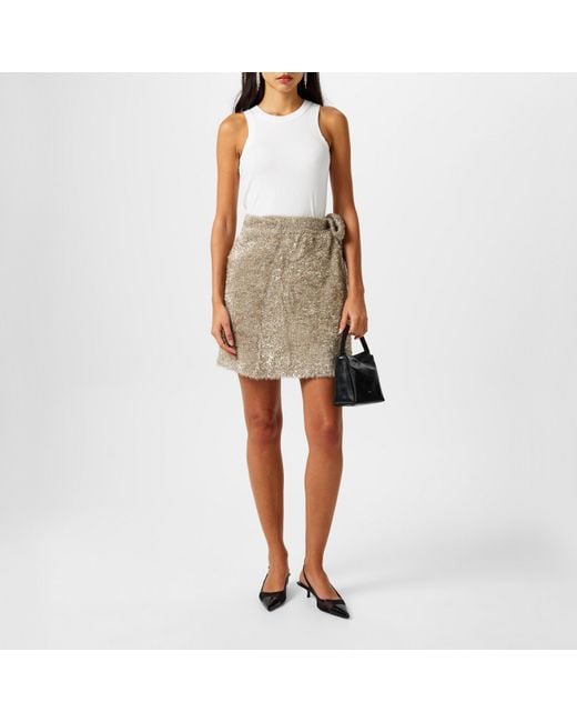 Never Fully Dressed Gray Metallic Knit Skirt