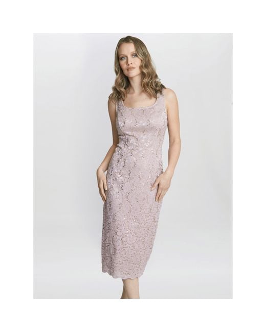 Gina Bacconi Pink Kayla Lace Midi-Length Jacket And Dress