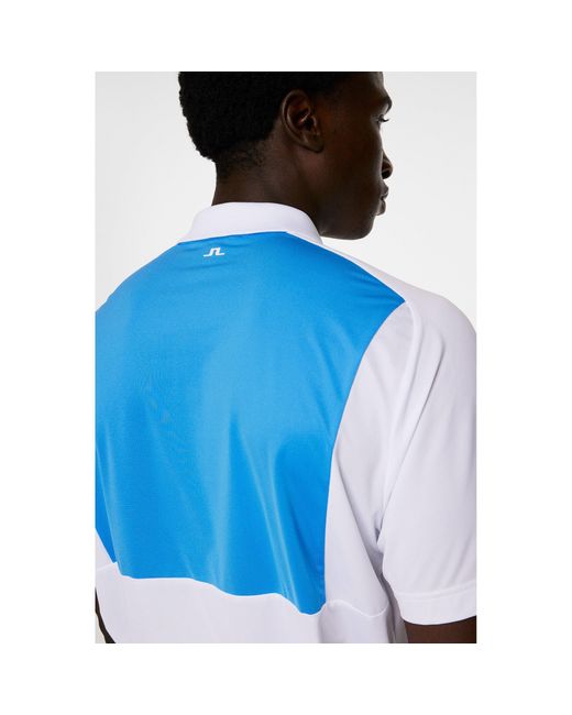 J.Lindeberg Blue Short Sleeve Performance Polo Shirt for men