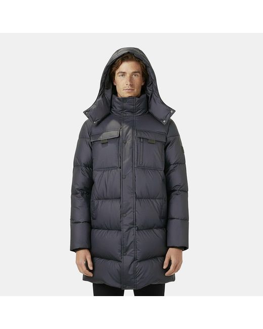 Jack Wills Blue Hooded Long Puffer Jacket for men