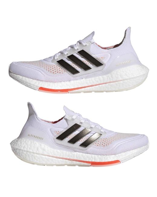Adidas White Ultraboost 21 Running Shoes