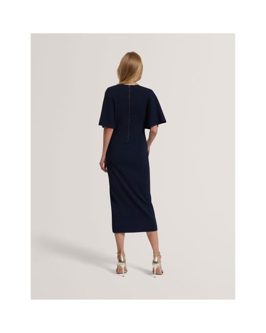 Ted Baker Blue Bodycon Knitted Jumper Dress