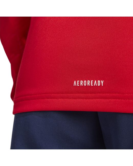 Adidas Red Half Zip Long Sleeve Performance Tracksuit Top