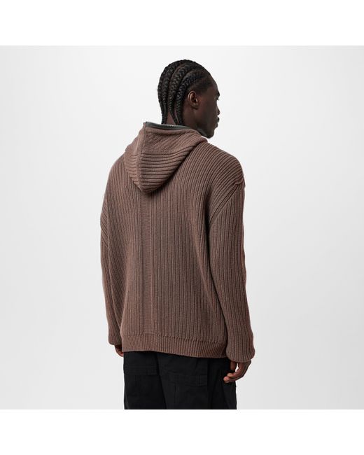 Rick Owens Brown Asymmetric Zip Hoodie for men